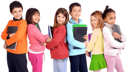 Schulkinder mit Büchern